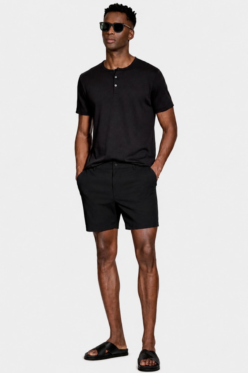 Shorts Tecnológico Com Fivela Preto