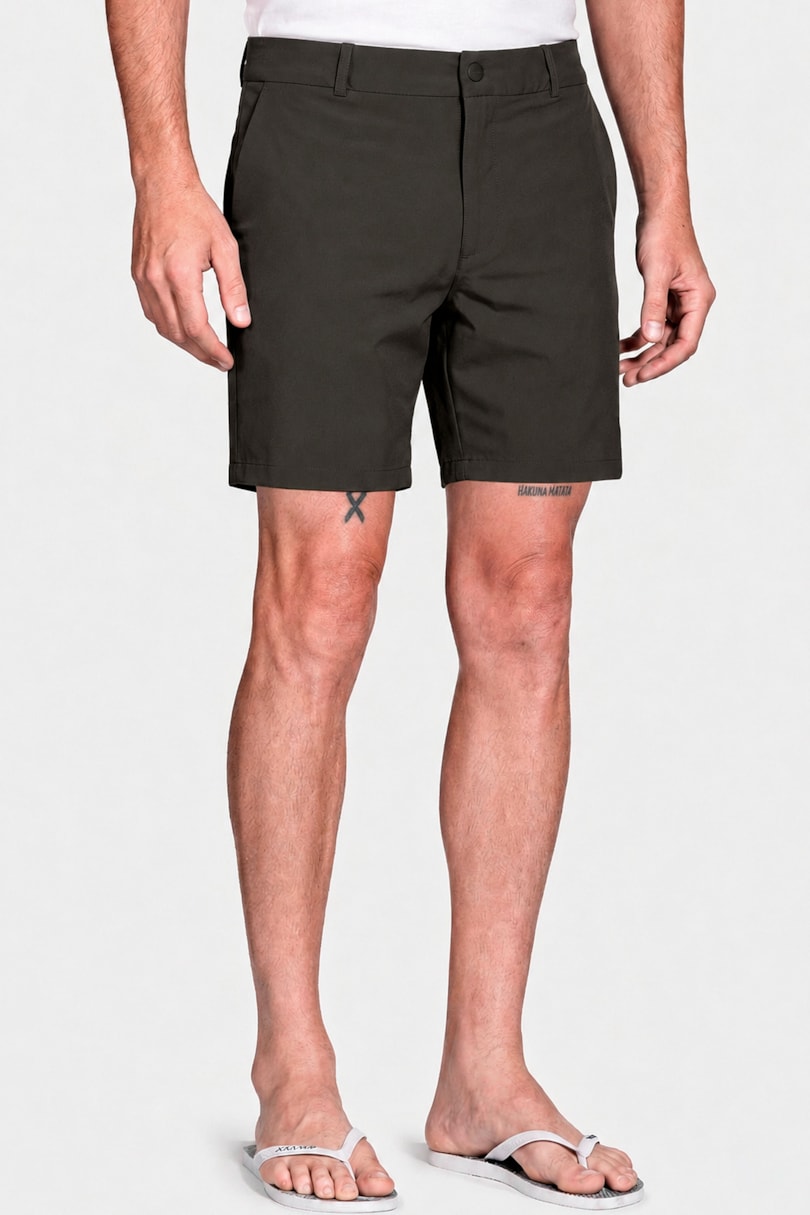 Shorts Tecnológico Com Fivela Verde