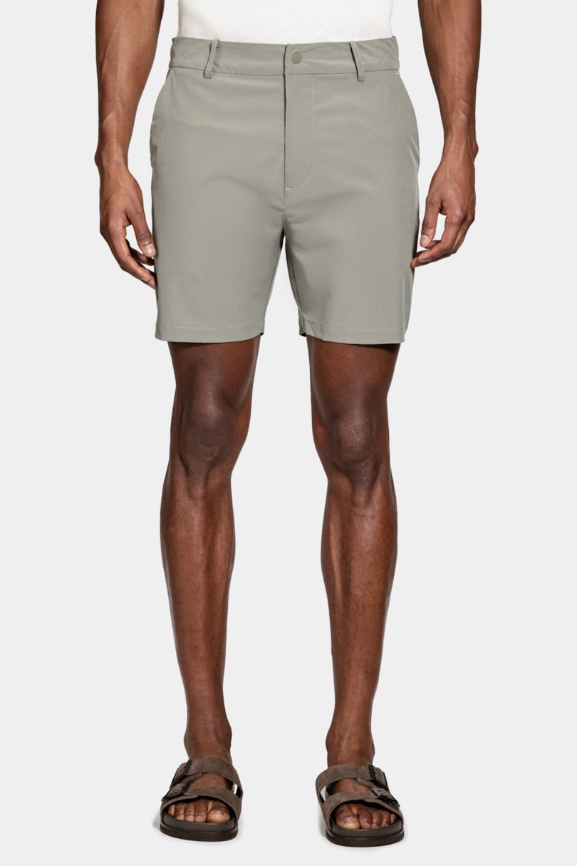 Shorts Tecnológico Com Fivela Verde Militar
