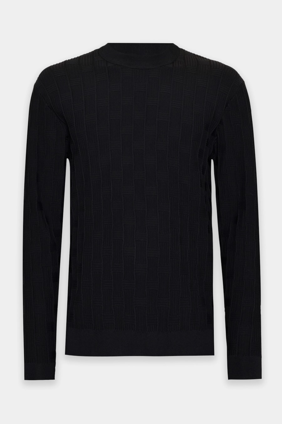 Suéter de Tricot Rayon Quadriculado Preto — foto 6 de 7