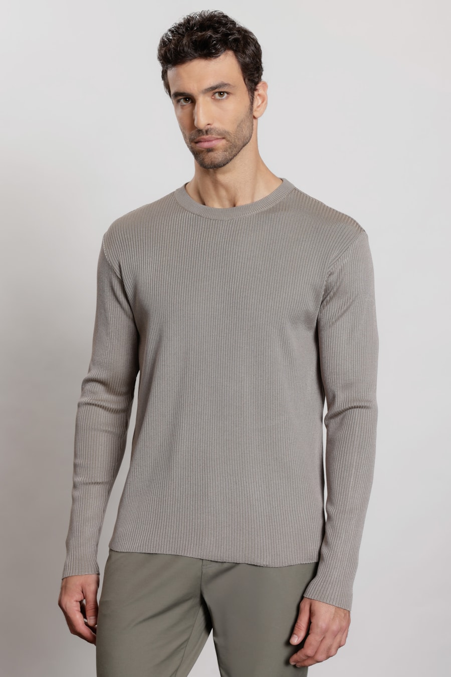 Suéter Manga Longa Tricot Rayon Fume — foto 1 de 5