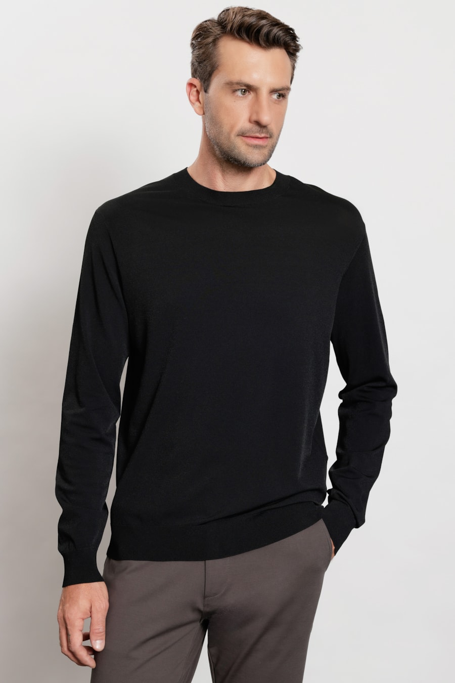 Suéter Manga Longa Tricot Rayon Sense Preto — foto 1 de 6