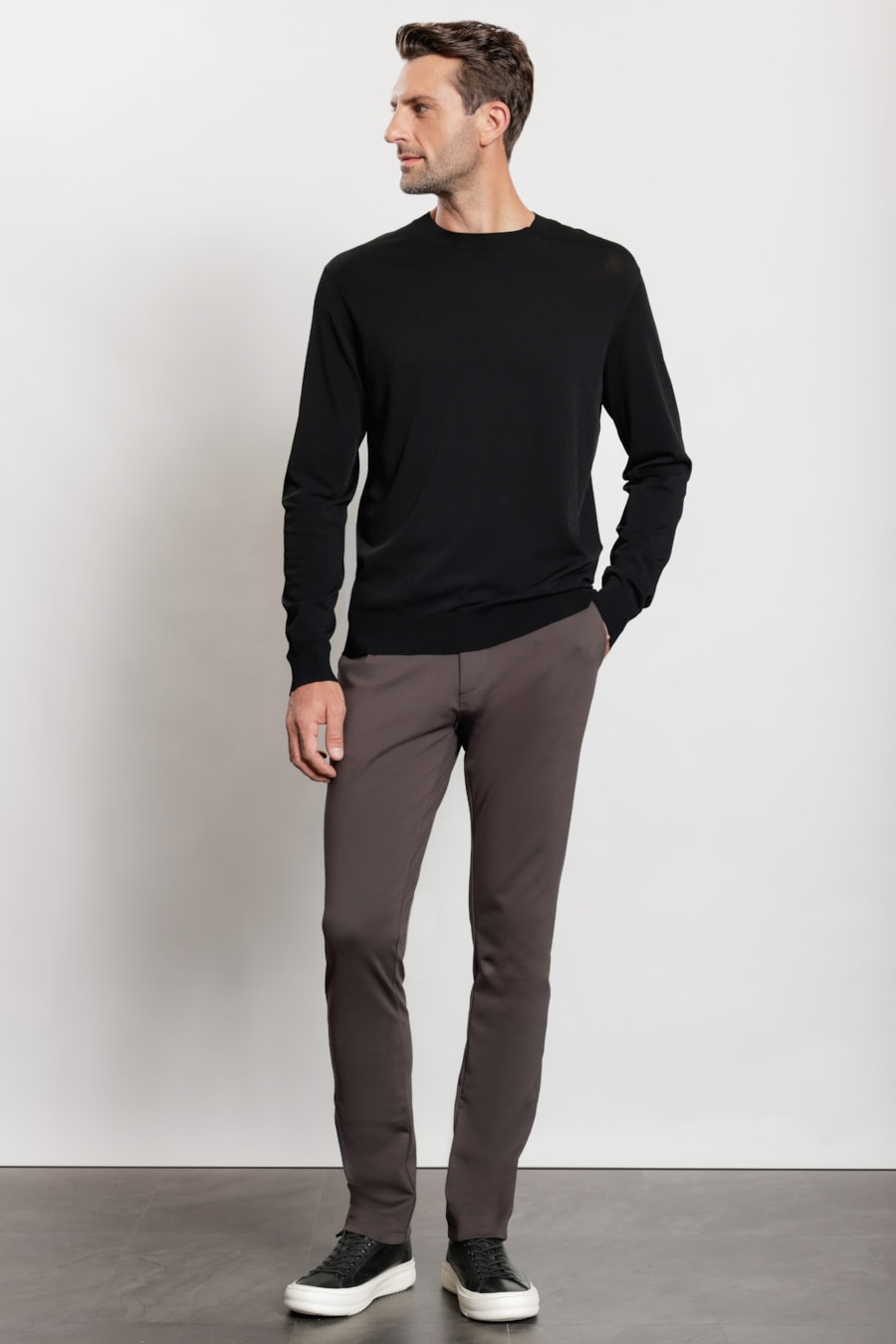 Suéter Manga Longa Tricot Rayon Sense Preto — foto 2 de 6
