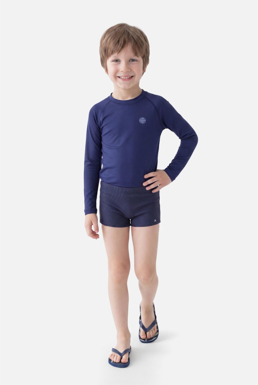 Sunga Infantil Maquinetada Básica Azul Indigo — foto 2 de 4