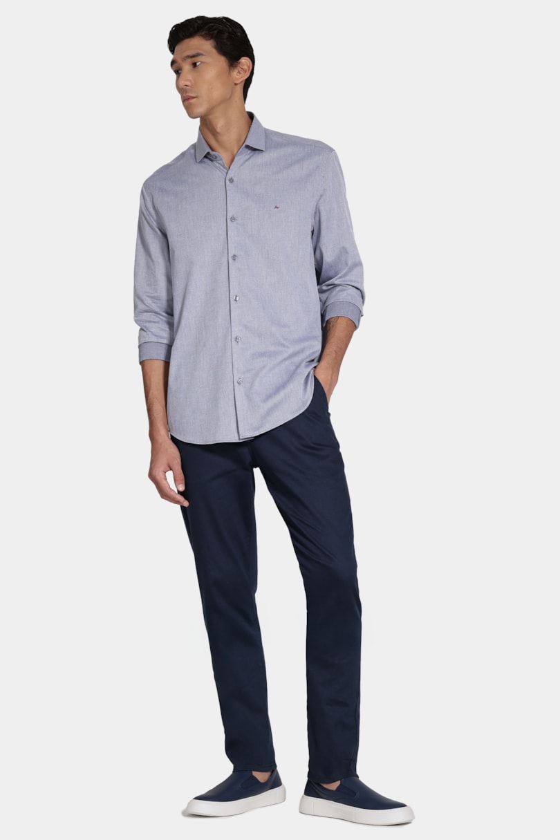 Tênis Couro Neat Slip On Marinho