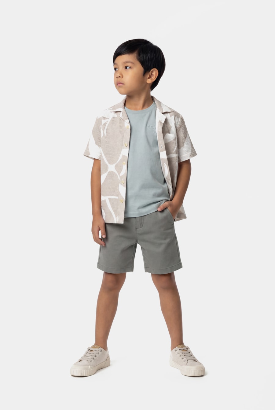 Tênis Infantil Couro Easy Carbon Off White — foto 2 de 7