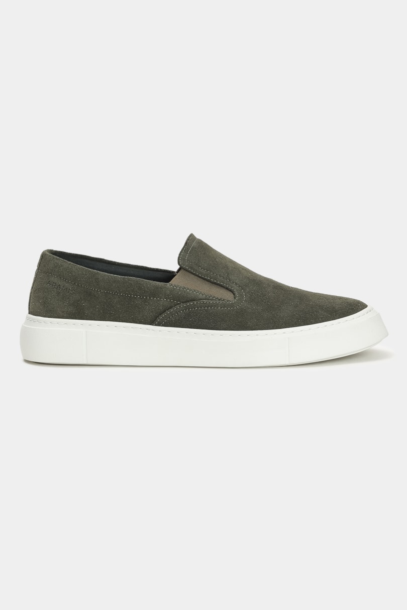 Tênis Slip On Camurça Aramis Verde Militar