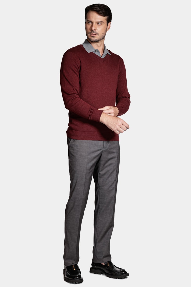 Tricot Aramis Gola v Manga Longa Bordeaux