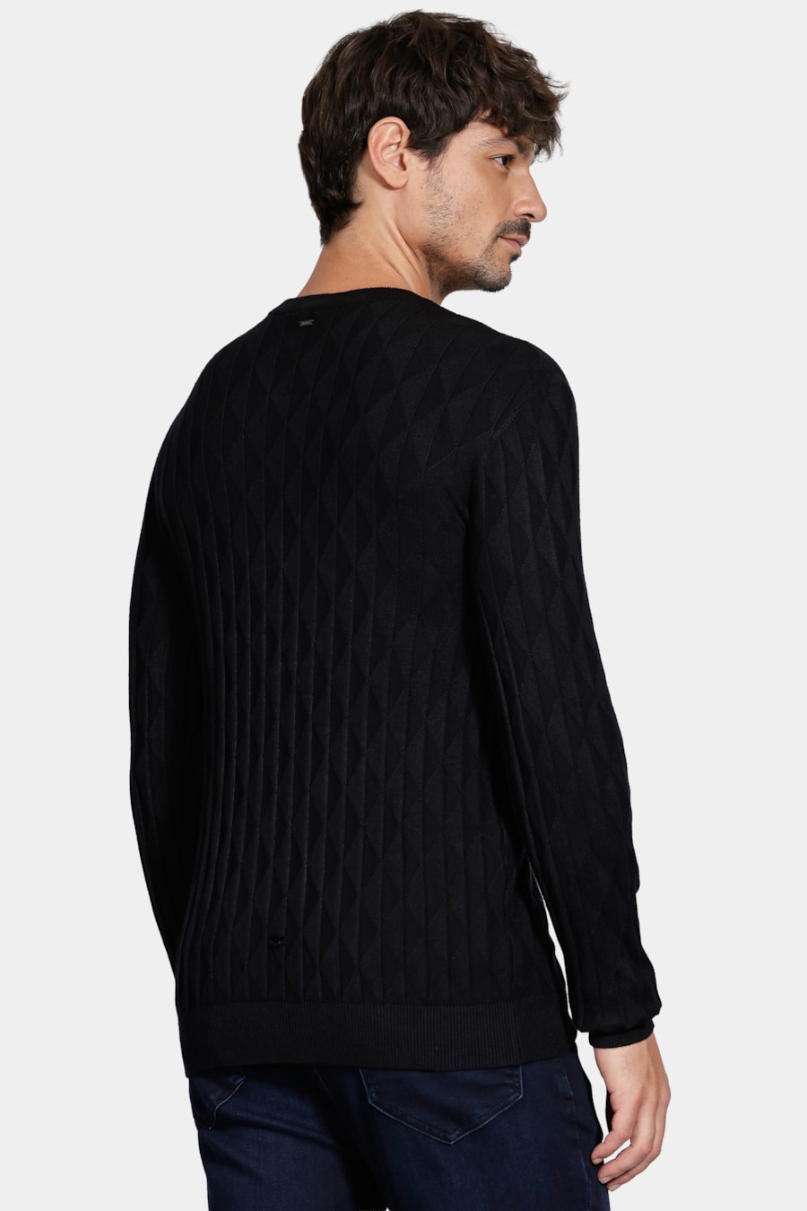 Tricot Jacquard Triangulos Preto — foto 5 de 6