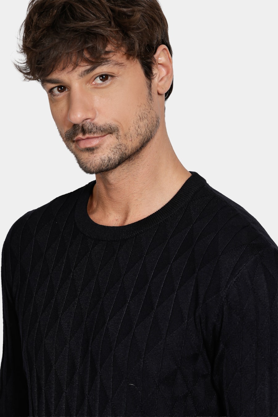 Tricot Jacquard Triangulos Preto — foto 3 de 6
