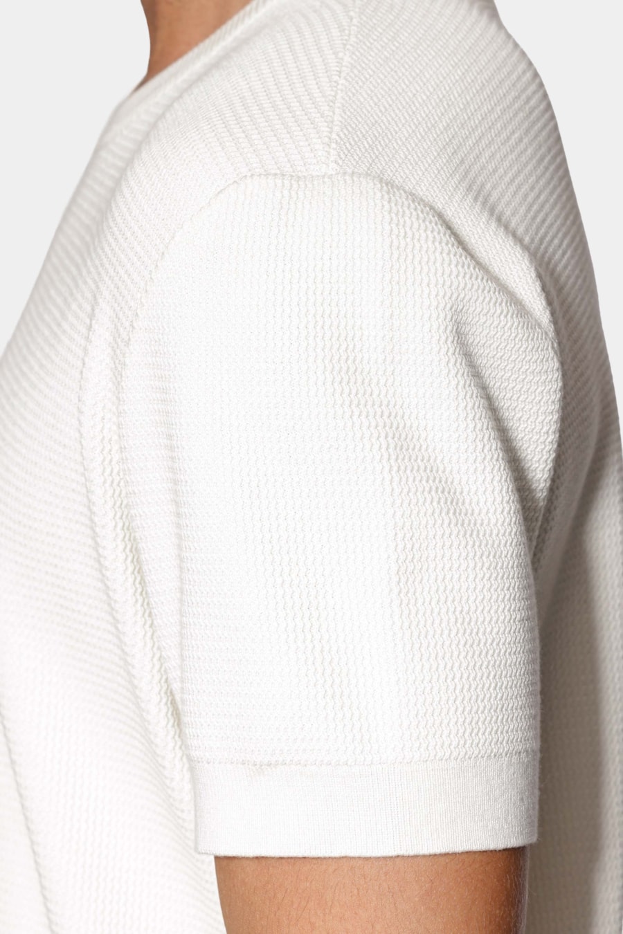 Tricot Manga Curta Jacquard Off White — foto 3 de 7