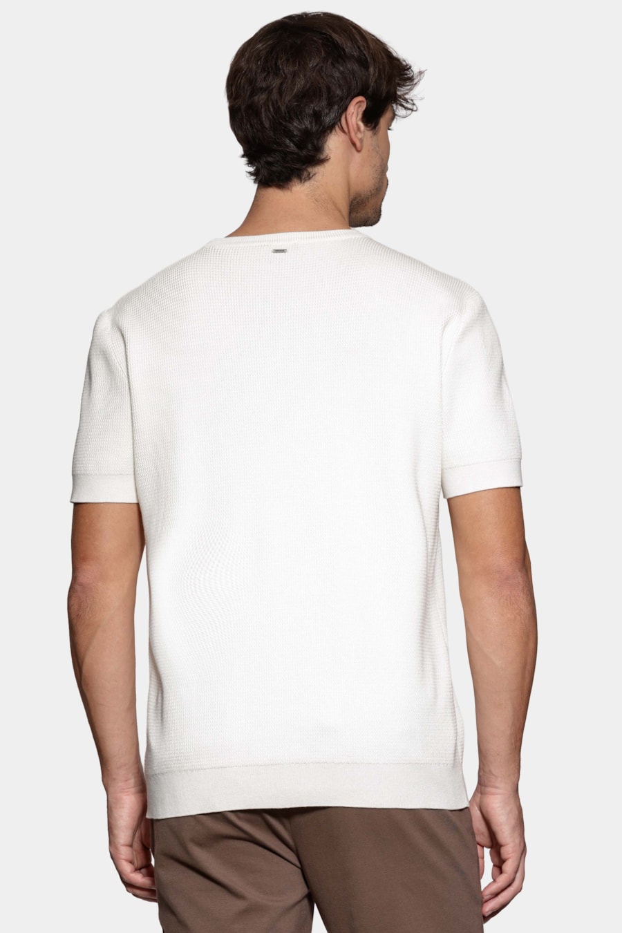Tricot Manga Curta Jacquard Off White — foto 6 de 7
