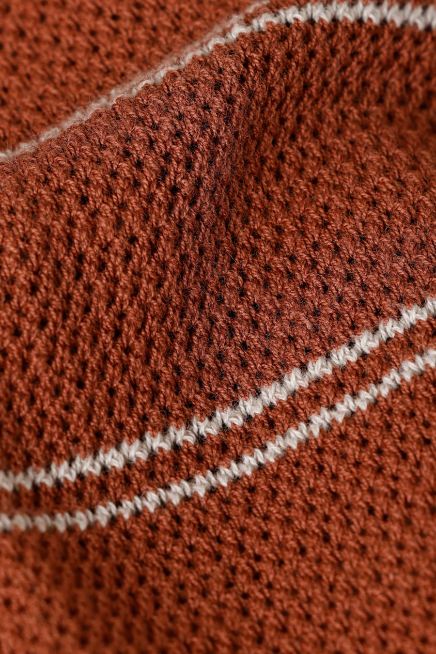 Tricot Manga Curta Listrado Piquet Canela — foto 6 de 6