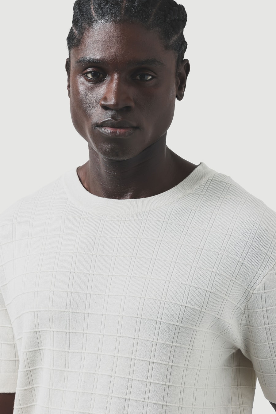 Tricot Manga Curta New Grid Off White — foto 5 de 10