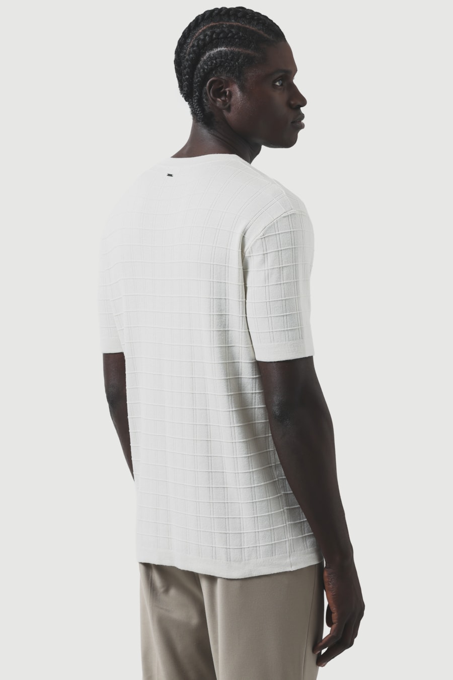 Tricot Manga Curta New Grid Off White — foto 8 de 10
