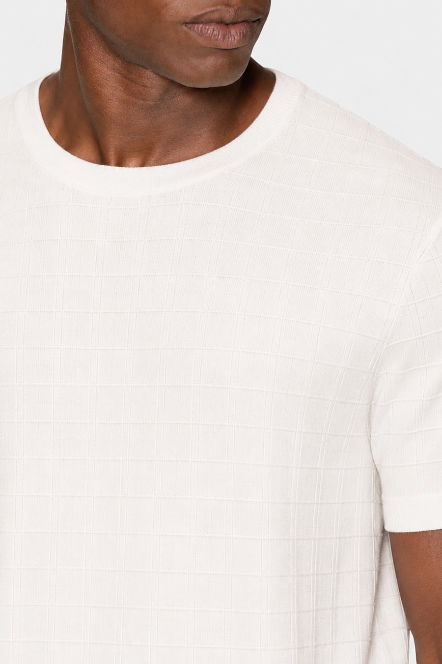 Tricot Manga Curta New Grid Off White — foto 6 de 10