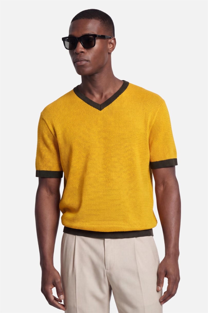 Tricot Manga Curta Vibra Amarelo
