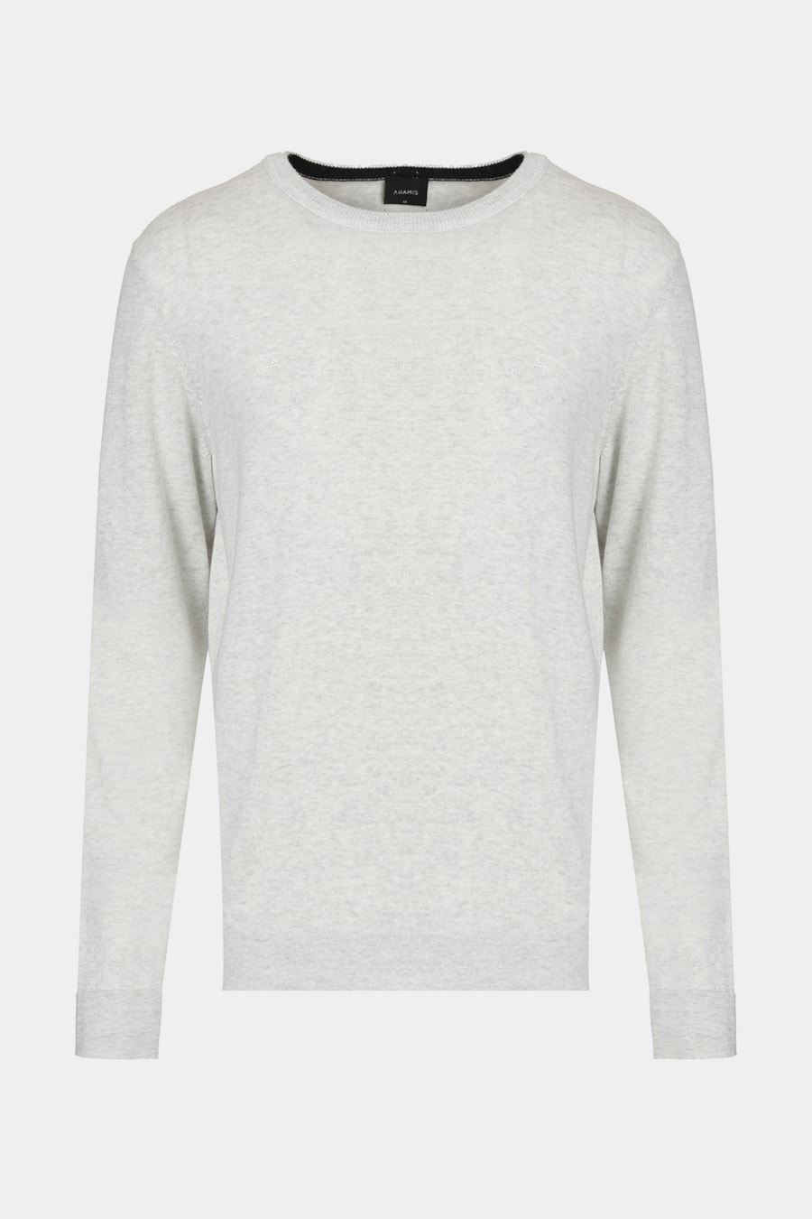 Tricot Manga Longa Gola Careca Cinza Mescla