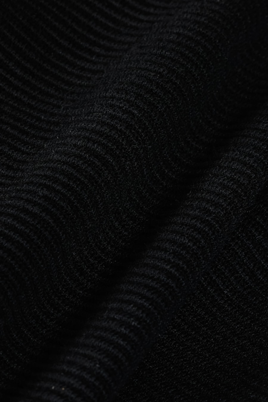 Tricot Manga Longa Gola Midi Nervuras Preto — foto 5 de 5