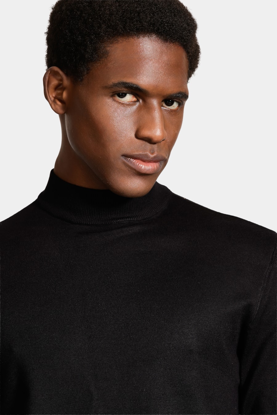 Tricot Manga Longa Gola Midi Viscose Preto — foto 3 de 6