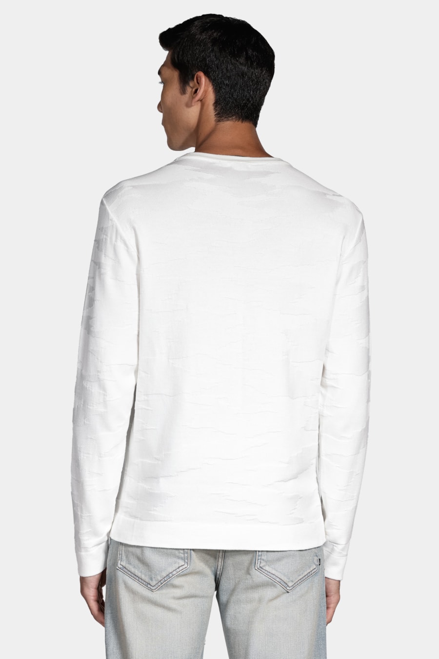 Tricot Manga Longa Jacquard Camuflado Off White — foto 4 de 6