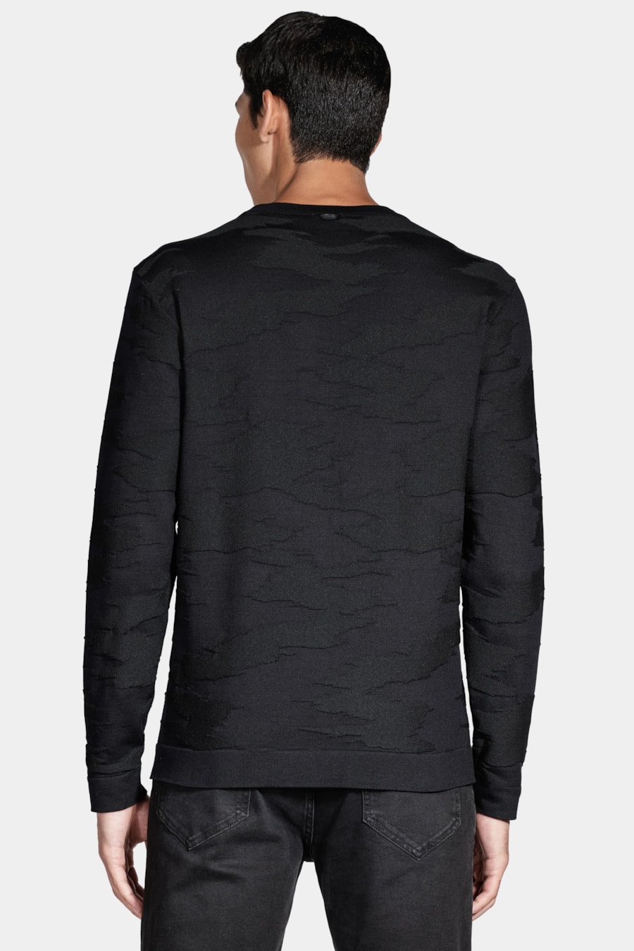 Tricot Manga Longa Jacquard Camuflado Preto — foto 4 de 5