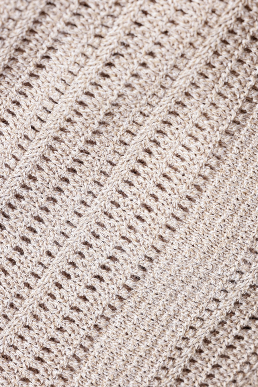 Tricot Manga Longa Jacquard Jogo de Pontos Areia — foto 5 de 6