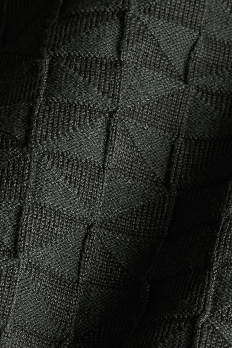Tricot Manga Longa Jacquard Losango Verde Escuro — foto 7 de 7
