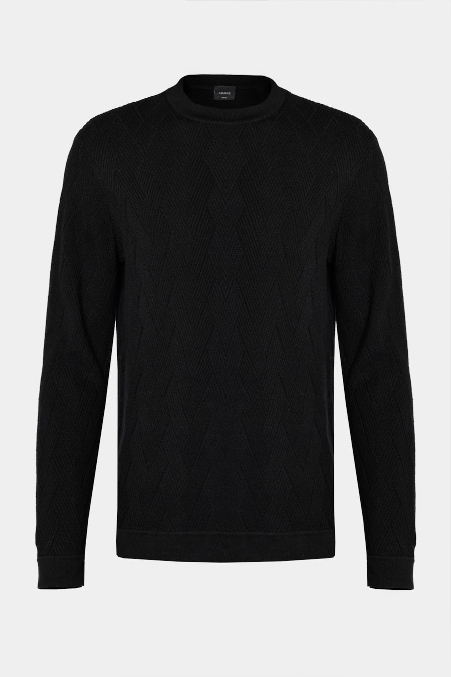 Tricot Manga Longa Jacquard Tresse Preto — foto 5 de 5