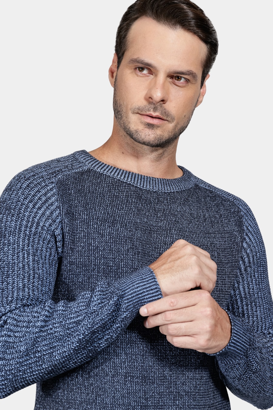 Tricot Manga Longa Raglan Binado Marinho — foto 3 de 5