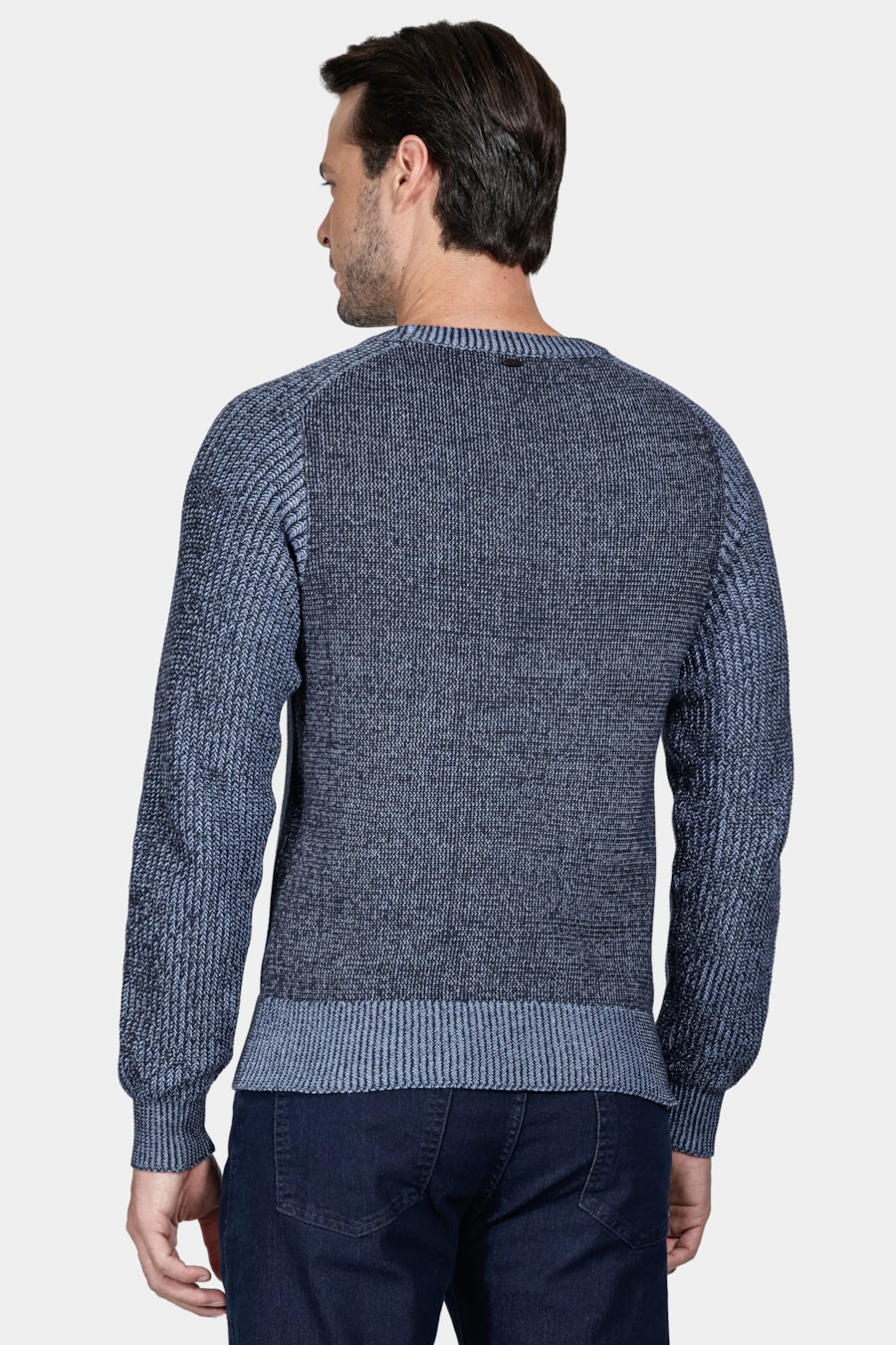 Tricot Manga Longa Raglan Binado Marinho — foto 4 de 5